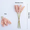 Pink artificial wheat stems 30cm tall tied with twine for home floral decor - 6Pcs/Set / Light Pink