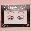 Pink butterfly face rhinestones sticker for eye makeup decoration in star themed packaging - HF-162-Pink Red Iridescent Butterfly Style