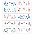 Selection of 10 colorful butterfly glitter temporary face tattoos for makeup and parties - Glitter Butterfly Eye Corner Sticker C-10 Sheets