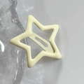 Star shaped BB hair clip in cream yellow finish with minimalist metal paint design - Matte Star / Star Beige