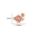 Ohrstecker aus Roségold mit rosa Herz-Edelstein, Flügel-Design und Maßangaben - 3# Engelsflügel Herz - Roségold