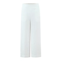 Minimalist white wide-leg resort pants with elastic waistband in breathable linen fabric - S / Pants