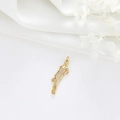 Artistic gold female profile pendant with sparkling zircons on white silk background - Side Profile Female Silhouette Style (H-8611)