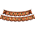 Halloween party banner set with Happy Halloween lettering and spooky castle graphics - 1 Set 16 Flags Banner