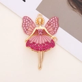 Elegant gold and pink ballet dancer charm with rhinestones for DIY shoe and phone accessories - D634 Ballet Girl / Pink
