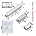 Three multi-size rectangular silver magnets for cat eye nail art with dimensions - Multifunctional Cat Eye Magnet 4-Piece Set