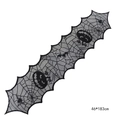 Black lace Halloween table runner with spider web and pumpkin patterns, 46x183cm - Halloween Pumpkin Table Runner 46*183cm