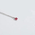 Silver star necklace with vibrant red pentagram crystal pendant for women - Red (Silver Chain)