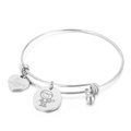 Bracciale a filo d'argento regolabile con cuore Love inciso e ciondolo a scimmia - Bambino (KB153308-Z) / Argento