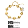 Bracciale a catena con quadrifoglio in acciaio inossidabile dorato con maglia regolabile - Quadrifoglio (Croce Tonda)