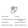 Classic 925 sterling silver moissanite ring with six-prong 2ct stone setting - Classic Six-Prong Style / 2 Carat / 8.0mm