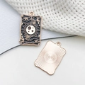 Rose gold Magician tarot pendant with black enamel finish for DIY jewelry - The Star Sun (The Magician)