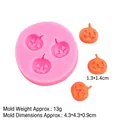 Stampo in silicone rosa a forma di zucca di Halloween per cioccolato e resina - 1# 3-Cavità Zucca / Rosa