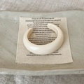 Minimalist ivory white resin C-shaped chunky earring in a vintage aesthetic setting - Bangle / Cream