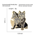 Three-headed wolf enamel pin showing 1.1 inch height and 0.9 inch width dimensions - Mythical Cerberus