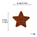 Star-shaped sequin embroidery patch in orange with felt base and size measurements - Coffee Star*Large Size (Laser) #35