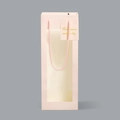 Pink rectangular gift bag with large clear window and pink rope handle for flowers - Small Window Handbag 12.5*8*36 / Pink