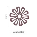 Sous-plat fleur rouge jujube en silicone avec motif ajouré, diamètre de 16,8 cm - Bordeaux