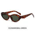 Retro small oval sunglasses with tortoiseshell frame and dark green lenses - Tortoise Frame Dark Green Lens