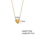 Detail of 3D heart pendant necklace showing 1.8x1.9cm size and 40+5cm chain length - Gold Three-Dimensional Heart