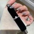Elegant silver matte band ring with a round clear gemstone for a vintage stackable look - Silver Matte Texture Inlaid Round Gemstone Ring (J6602)