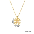 Collana con ciondolo a fiore in acciaio al titanio dorato e cristalli 21mm x 16,7mm - Quadrifoglio cavo / Oro