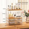 Organizador de cosméticos moderno de 4 niveles de madera y acrílico con dos cajones - 4 Niveles Con 2 Cajones