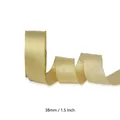Champagne gold metallic glitter ribbon 38mm width with shimmering woven texture - 4cm*25 Yards / Gold
