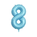 Giant blue foil number 8 balloon with metallic finish for birthday party decoration - Number 8 / Blue