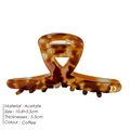 Pince à cheveux en acétate marron café avec motif écaille et détail lettre D dorée - Marron