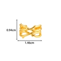 Golden C-shaped clip earring with twisted vine design measuring 0.94cm by 1.46cm - Twined Vine Design (2626-8#) / Gold