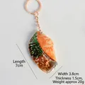 Porte-clés poisson réaliste avec anneau doré, taille 7x3,8x1,5 cm et poids de 20g - Bloc de Poisson Mince (Porte-clés doré)