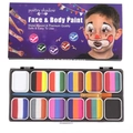 Water-based 12-color face and body paint kit with brush and purple packaging box - 3012 Color No.1 Single Box (Including 2 Pens)