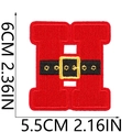 Detail of Christmas letter H embroidery patch with Santa belt design and size markings - Christmas Letter-H