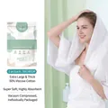 Disposable compressed 70x140cm white bath towel with honeycomb waffle texture for travel - Compressed Bath Towel / White Waffle