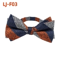 Men's formal bowtie with classic orange and navy blue diagonal stripes in a woven texture - Orange Blue Stripe