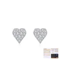 Pendientes de corazón en plata de ley 925 con tarjetas de certificación GRA - Broches de Corazón de Moissanita Color D VVS1 / Plata de ley 925