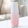 Minimalist gradient white and pink ceramic vase with a matte finish and slender design - Yingmeng (Pink) 21cm