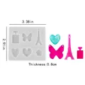 Silicone resin mold for Eiffel Tower and heart charms, 0.8cm thickness DIY craft tool - Tower Diamond Pendant