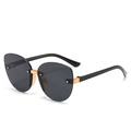 Kids irregular gradient sunglasses featuring dark grey lenses and golden metal bridge - All Grey