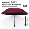 Foldable wine red 10-rib umbrella with windproof frame for sun and rain protection - 10k Outward-folding Manual Umbrella Red Without Edging / Gift Box Not Included