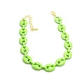 Detail of light green chunky coffee bean link bracelet with gold lobster clasp closure - Light Green