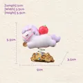 Cute white and purple capybara rocking horse figurine with strawberry on a gold base - No Worries Strawberry Horse (80264)