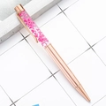 Elegante bolígrafo DIY de oro rosa con barril transparente y flores secas rosas para decor - Oro Rosa Galvanizado (Flor Rosa)