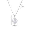Collana Vergine Maria argentata con pavé di zirconi bianchi e catena 40 cm - Mary A452/Argento/Stile Stella Raggiante