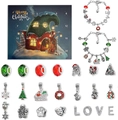 24-day Christmas advent calendar DIY charm bracelet gift set with festive beads and charms - 5. Lighted Christmas House LOVE Style