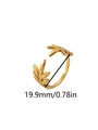 Minimalist 18k gold plated leaf open ring with 19.9mm inner diameter measurement - Fresh Olive Leaf