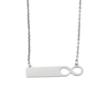 Collana a barra in acciaio inossidabile argento con pendente a infinito su sfondo bianco - Argento (MP223)