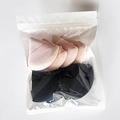 Set of 6 triangular makeup powder puffs in pink and black within a clear poly bag - 8pcs in Bag / Black & Nude Mixed