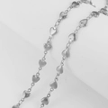 Delicate silver stainless steel heart-shaped link chain for DIY jewelry making - Heart / Steel
